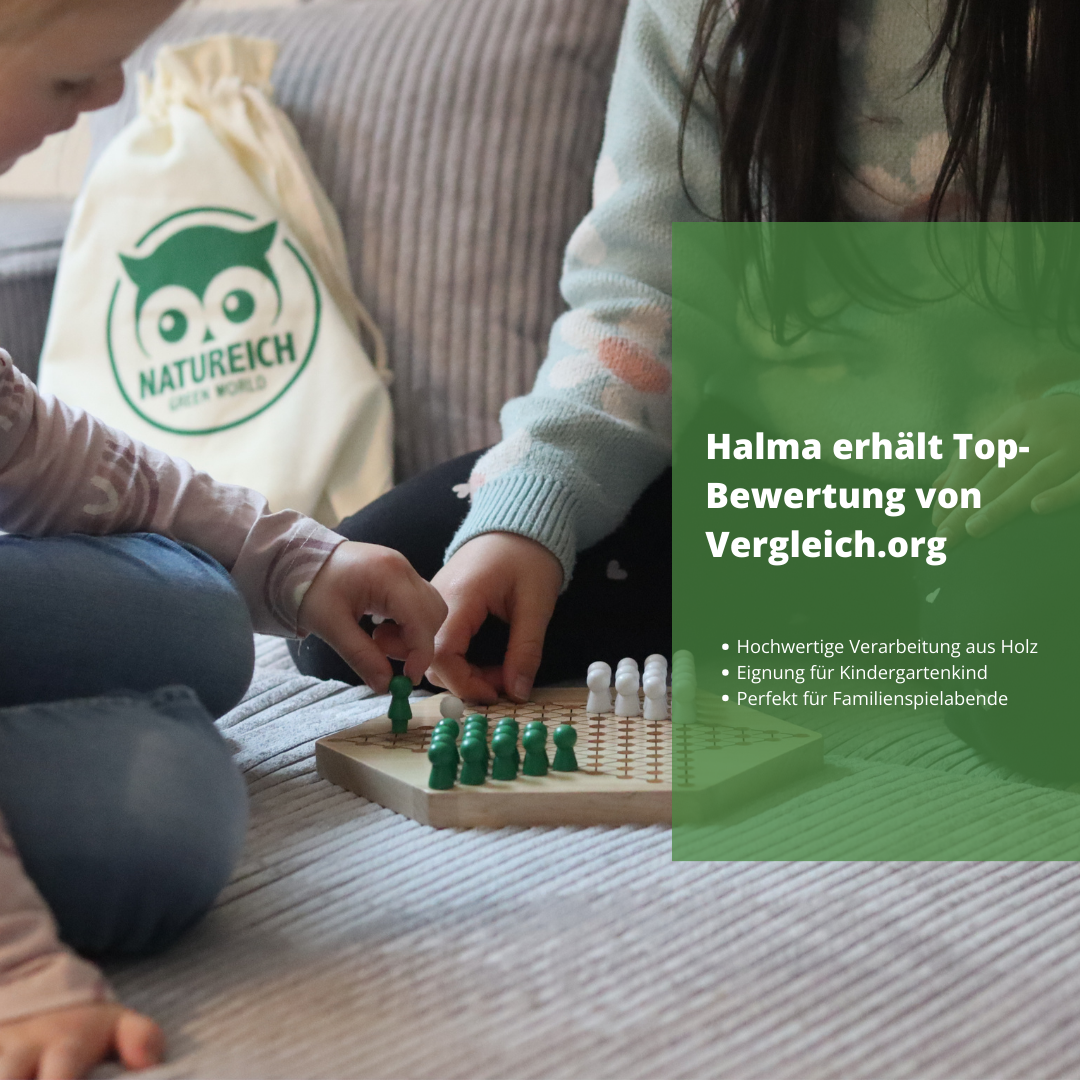 Ausgezeichnetes Familienspiel: Natureich Halma erhält Top-Bewertung von Vergleich.org
