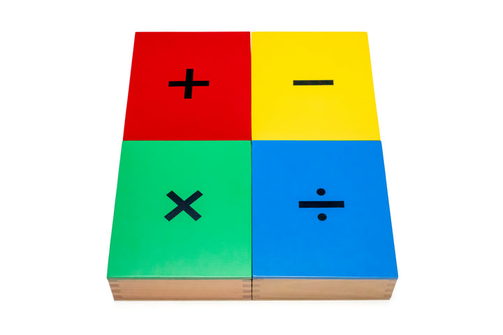 Montessori Lernbündel: 4X Rechenbrett, 4X Rechenboxen, 1X Rechenstäbchen - Natureich