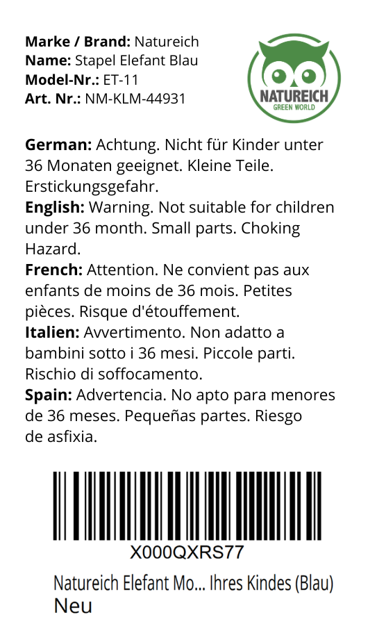 Stapelelefant aus Holz - 4 Varianten zur Wahl - Natureich