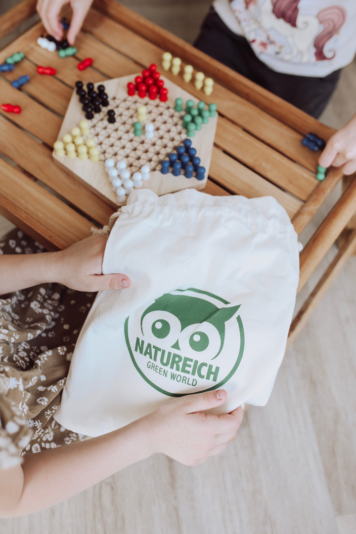 Brettspiel Halma aus Holz - Natureich