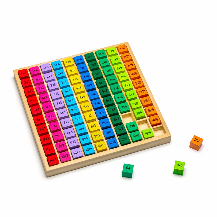 Vorbereitung 2. Klasse: Montessori Rechenstäbchen mit Metallbox + Multiplikation Rechenbrett - Natureich