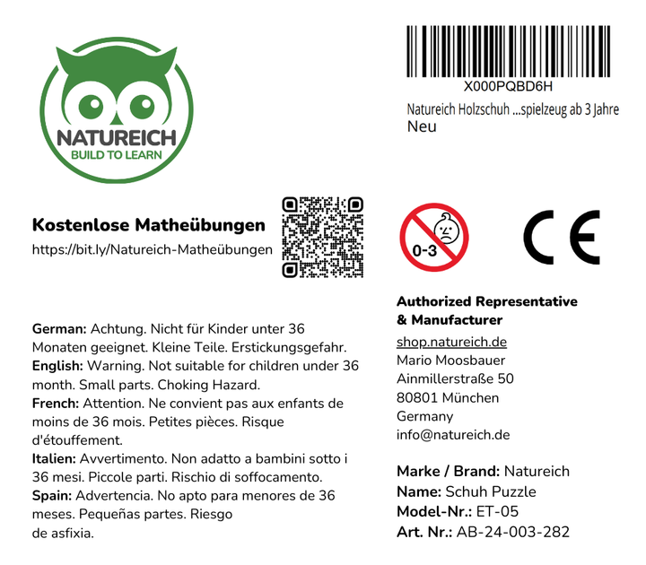 Fädelspiel - Schuhe binden - Natureich