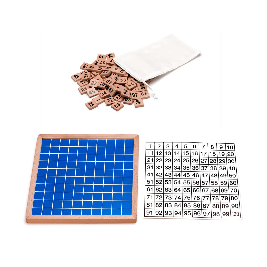 Montessori Mathematik Puzzle Spielzeug aus Holz zum Zahlen Lernen mit Zahlenfeldern und Ziffern, Bunt / Natur ab 3 Jahre - Natureich