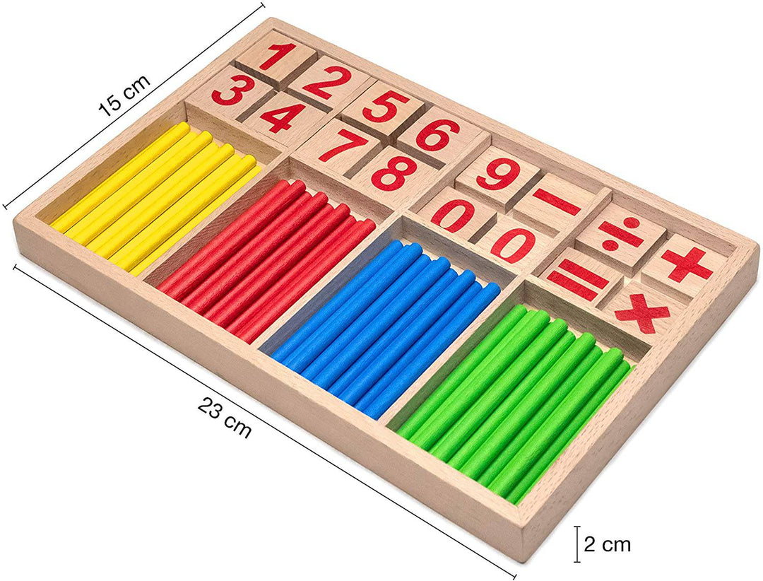Natureich Montessori Mathe Spielzeug Material aus Holz Einmaleins Spiel zum Zahlen 1x1 Addition Lernen Rechenhilfe für Jungen & Mädchen 1. Klasse - Natureich