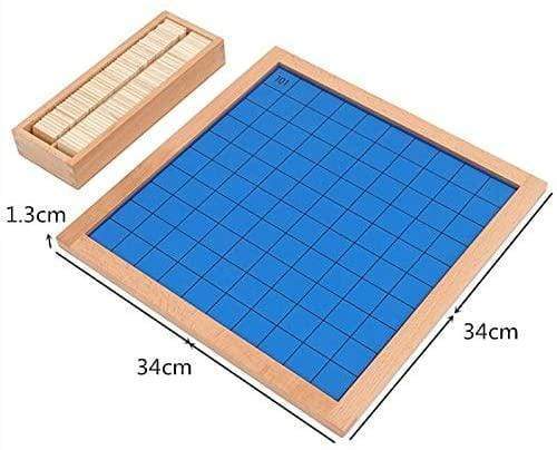 Natureich Montessori Mathematik Zehnertafel / Hundertertafel / Tausendertafel Puzzle Spielzeug aus Holz zum Zahlen Lernen Zahlenfeldern ab 3 Jahre - Natureich